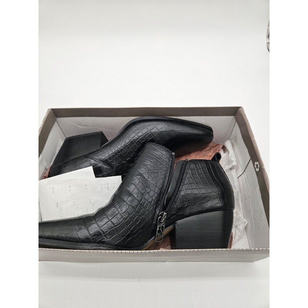 Franco Sarto Dingo Booties Black Croc US Sz 9